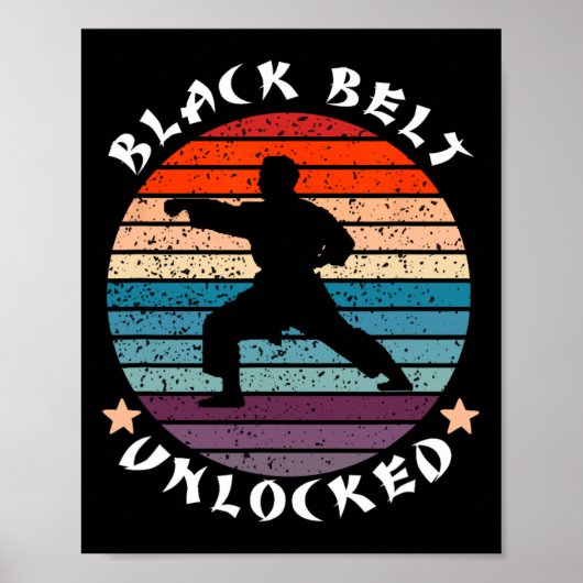Black Belt Level Unlocked Achievement Karate Keep ポスター (正面)