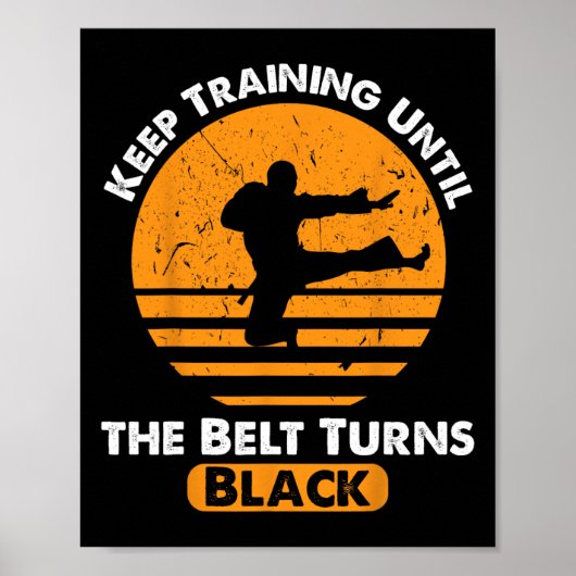 Black Belt Martial Art Training Karate Tae Kwon Do ポスター (正面)