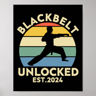 Black Belt Men Achievement Martial Arts Karate Boy ポスター