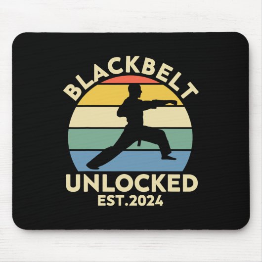 Black Belt Men Achievement Martial Arts Karate Boy マウスパッド (正面)