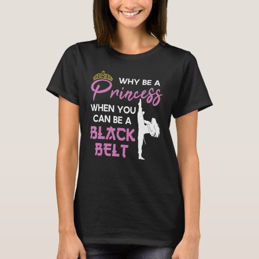 Black Belt Princess  Karate Girl Tシャツ (正面)