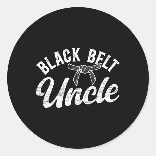 Black Belt Uncle Karate Uncle Proud Karate Uncle  ラウンドシール (正面)