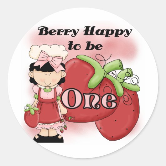 Black Berry 1st誕生日Tシャツとギフト ラウンドシール (正面)