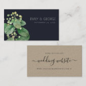 BLACK BERRY LEAFY FOLIAGE GREENERY WEDDING WEBSITE 名刺 (正面/裏面)