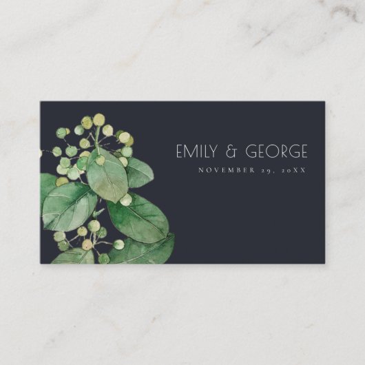 BLACK BERRY LEAFY FOLIAGE GREENERY WEDDING WEBSITE 名刺 (正面)
