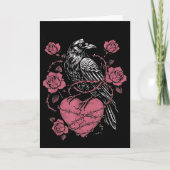 Black Bird F-caw-f Funny Valentines Day  カード (正面)