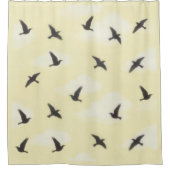 Black Bird Fly Shower Curtain シャワーカーテン (正面)