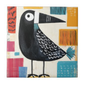 Black Bird Modern Art タイル (正面)