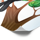 Black Birds on Tree Branches ポスター (角)