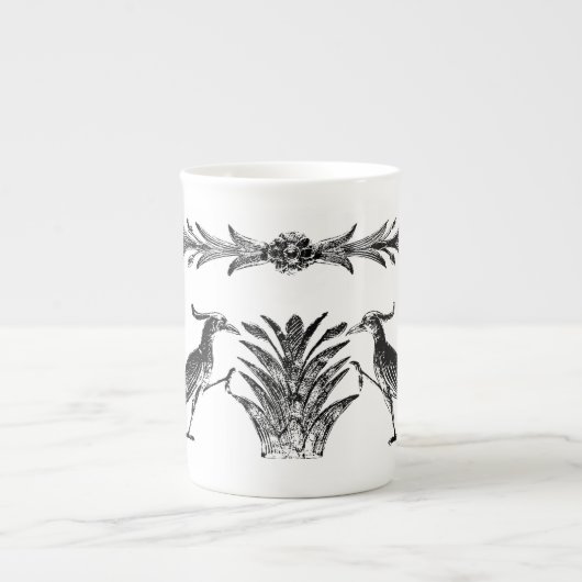 Black Birds & Reeds Bone China Mug ボーンチャイナマグカップ (正面)