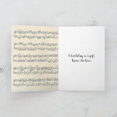 Black Birthday Bow On Vintage Music  カード (内部)