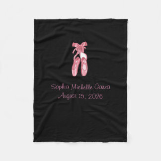 Black blanket with ballet shoes フリースブランケット