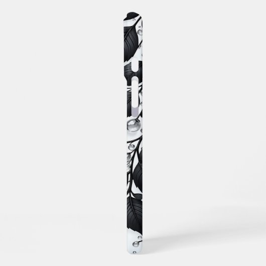 Black Blant Leaves iPhone 16 case iPhoneケース (左側面)