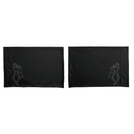 Black Blinky Bat outlined Pillow case set 枕カバー (フロントセット)