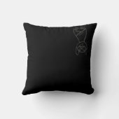 Black Blinky Bat outlined Throw Pillow クッション (裏面)