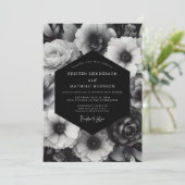 Black Bloom Opulent Wedding 招待状 (スタンド正面)