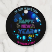Black & Blue Midnight Sparkle Neon Glow New Year  フェイバータグ (裏面)