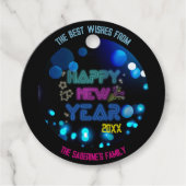 Black & Blue Midnight Sparkle Neon Glow New Year  フェイバータグ (正面)