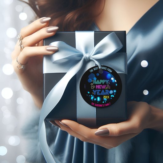 Black & Blue Midnight Sparkle Neon Glow New Year  フェイバータグ