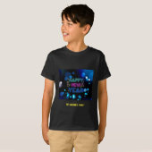Black & Blue Midnight Sparkle Neon Glow New Year  Tシャツ (正面フル)