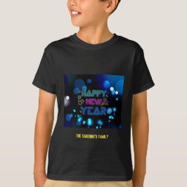 Black & Blue Midnight Sparkle Neon Glow New Year  Tシャツ