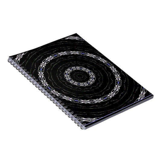 Black Blue n Silver Spiral Notebook ノートブック (右側)