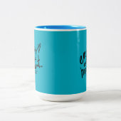 Black Blue Simple Motivational Quote Mug ツートーンマグカップ (中央)