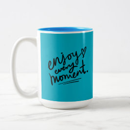 Black Blue Simple Motivational Quote Mug ツートーンマグカップ