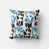 Black Blue Stained Glass Pattern クッション (正面)