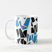 Black Blue Stained Glass Pattern コーヒーマグカップ (左)
