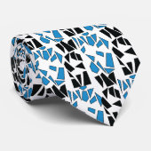 Black Blue Stained Glass Pattern ネクタイ (ロール)