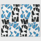 Black Blue Stained Glass Pattern ラッピングペーパー (フラット)
