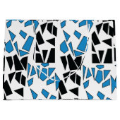 Black Blue Stained Glass Pattern ラージペーパーバッグ (正面)