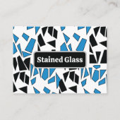 Black Blue Stained Glass Pattern 名刺 (正面)