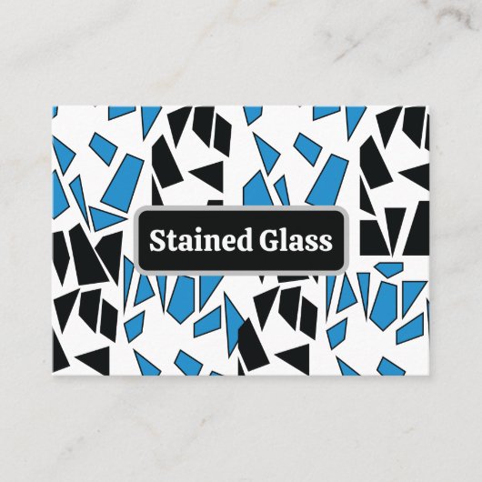 Black Blue Stained Glass Pattern 名刺 (正面)