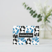 Black Blue Stained Glass Pattern 名刺 (スタンド正面)