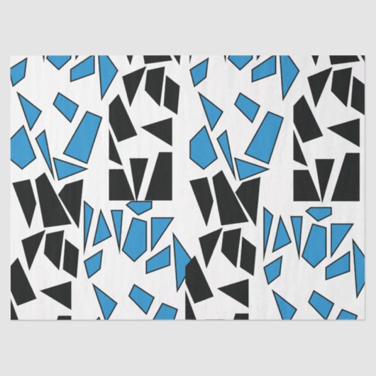 Black Blue Stained Glass Pattern 薄葉紙 (正面)