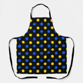 Black Blue Yellow Polka Dots Design  エプロン (正面)