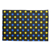 Black Blue Yellow Polka Dots Design  枕カバー (裏面)