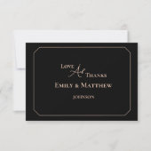 Black Blush Wedding Thank You Card With QR Code (正面)