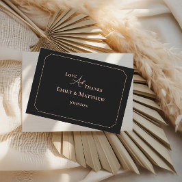 Black Blush Wedding Thank You Card With QR Code