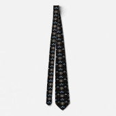 Black bohemian retro evil eye pattern ネクタイ (裏面)
