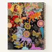 Black Boho Collage Gypsy Soul Botanical Floral ノートブック (裏面)