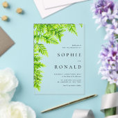 Black Boho Minimalist Foliage Wedding アクリル招待状 (インサイチュ (ウェディング))