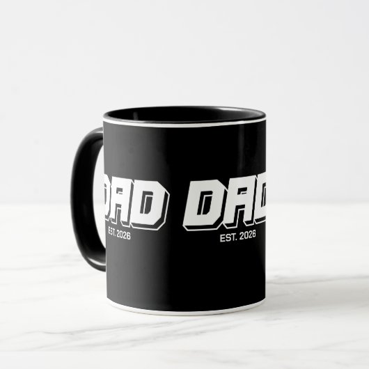 Black Bold Established New Dad Gift マグカップ (正面左)