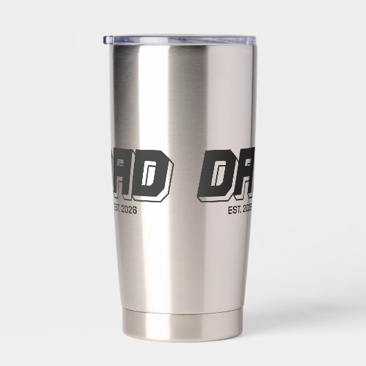 Black Bold Established New Dad Gift 保温保冷タンブラー (右面)