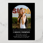 Black Bold Gold Typography 2 Photo Arch Graduation 箔招待状 (裏面)