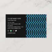 Black Bondi Blue Wave Design Business Card 名刺 (裏面)