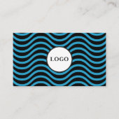 Black Bondi Blue Wave Design Business Card 名刺 (正面)