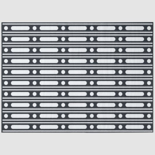 Black Bone Inlay Dots Border Decoupage Paper 薄葉紙 (正面)